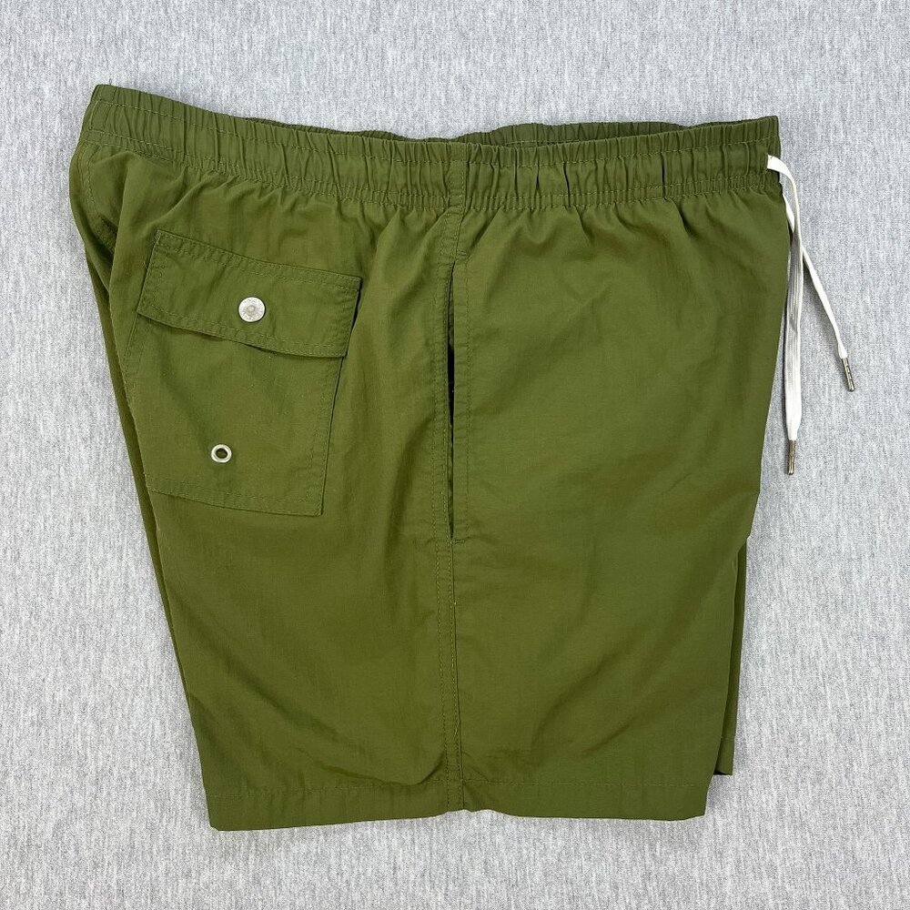 Bather Swim Trunks Mens Medium Olive Green Mesh-Lined 5" Inseam Elastic Waist - Picture 2 of 12